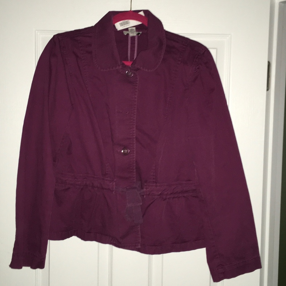 Loft Women's Petite Unlined Purple Jacket